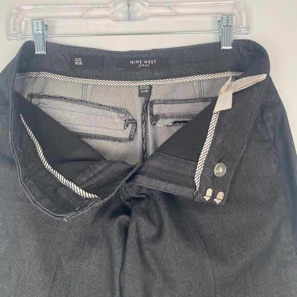 Nine West Women’s Size 6/28 Dark Gray Straight Leg Dress Pants Pockets Stretch - Picture 5 of 14